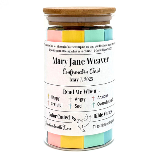 Bible Verse Jar for Confirmation - Read Me When Jar